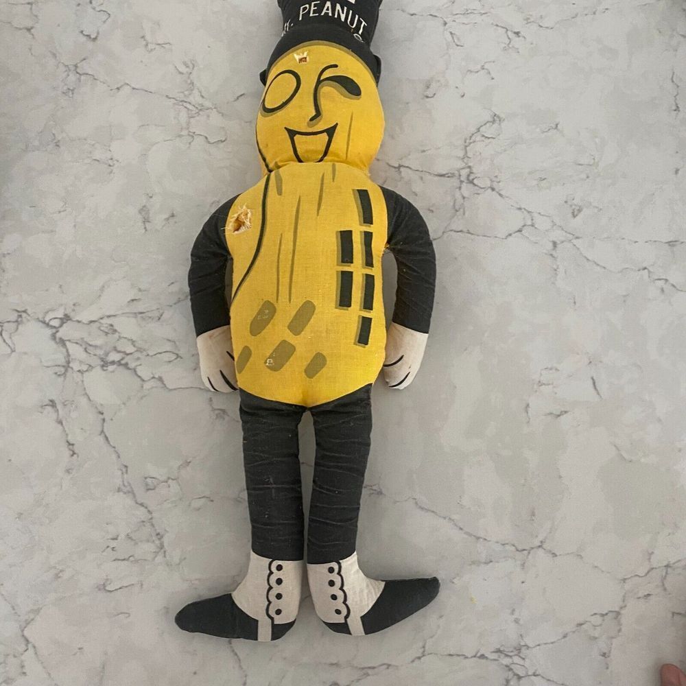 Vintage Mr. Peanut Figural Advertising Promo Planters Nuts Stuffed Doll